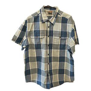 Great Northwest Shirt Men’s Large Multicolor Cotton Plaid Button Up Short Sleeve
